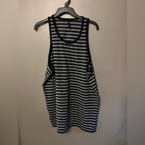 True Rock Shirt - navy/gray stripe men’s cut tank